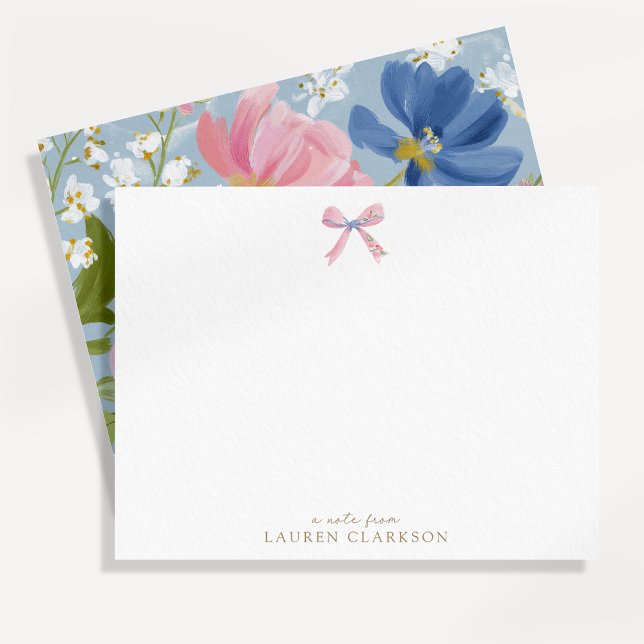 Carte de note florale rose peinte (Créateur téléchargé)