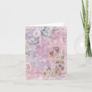 Carte de note florale Vintage Shabby