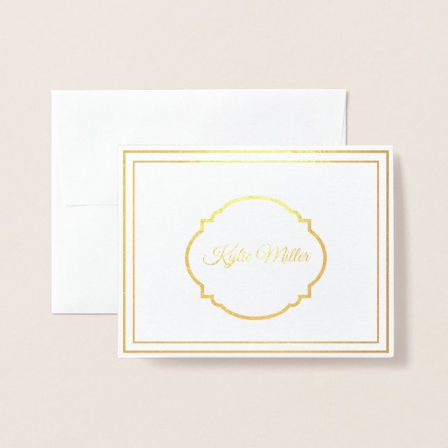 Carte de note Foil Nom personnalisé (Devant avec enveloppe)