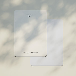 Carte de note initiale et de nom moderne subtile