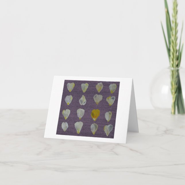 Carte de note jaune de pétales de rose de Zonta (Devant)