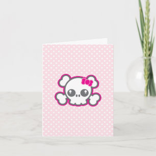 Carte de note Kawaii Pink Ribbon