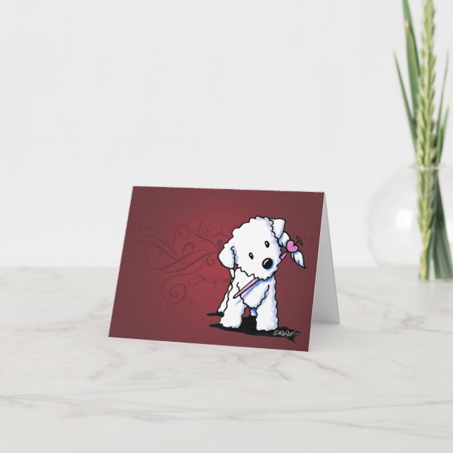 Carte de note KiniArt Bichon Heart Wings (Devant)