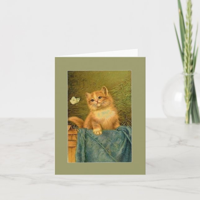 Carte de note Kitten et Butterfly (Devant)
