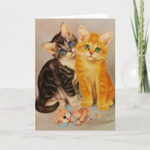 Carte de note Kittens vintage