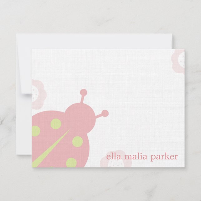 Carte de note Ladybug /Carte de remerciements plat (Devant)