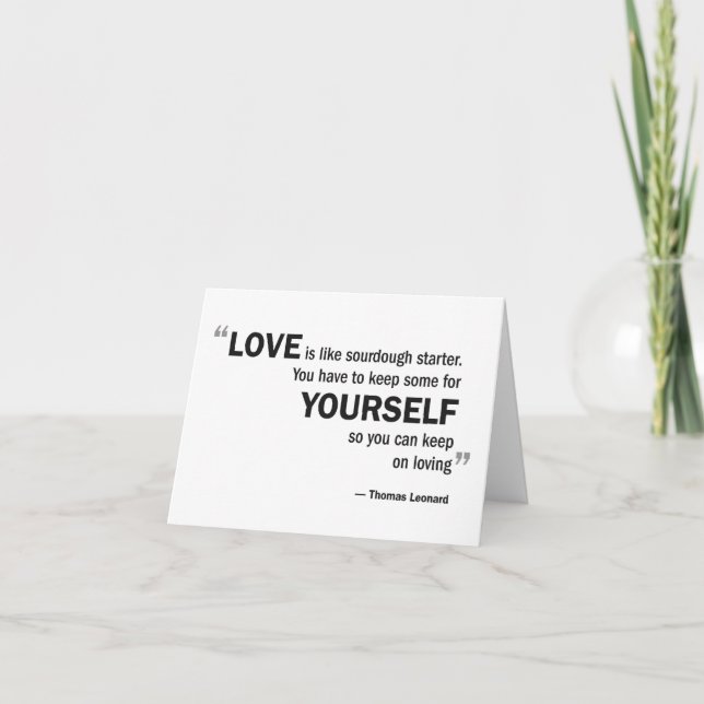 Carte de note - le 'amour est comme le levain… " (Devant)