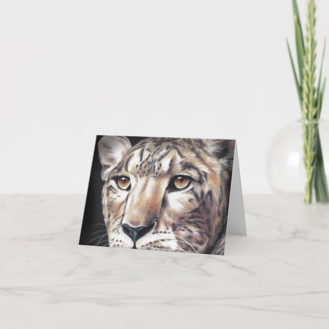 Carte de note Leopard blanche (Devant)