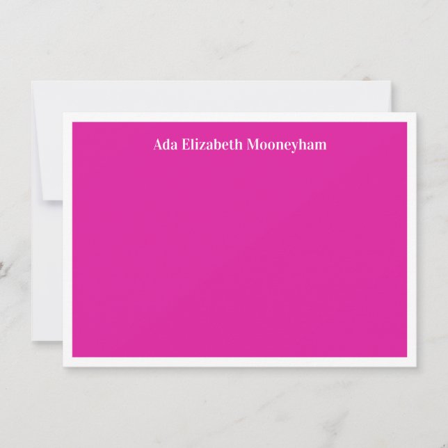 Carte de note Magenta Whimsical contemporaine (Devant)