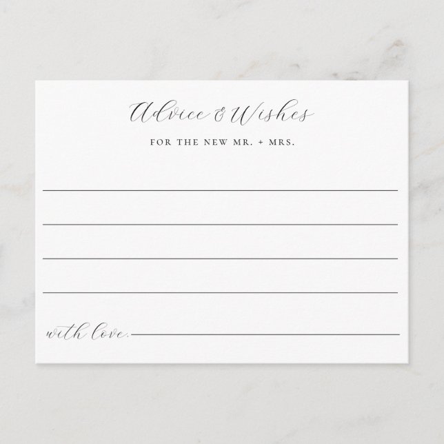 Carte de note Mariage Conseils et voeux (Devant)