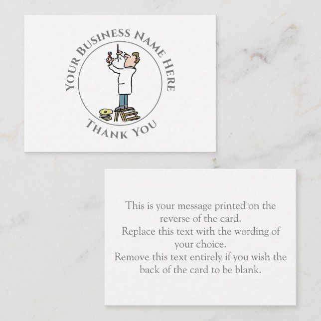 Carte de note Merci à l'électricien (Devant / Derrière)