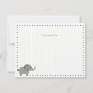 Carte de note Merci à l'éléphant mignon