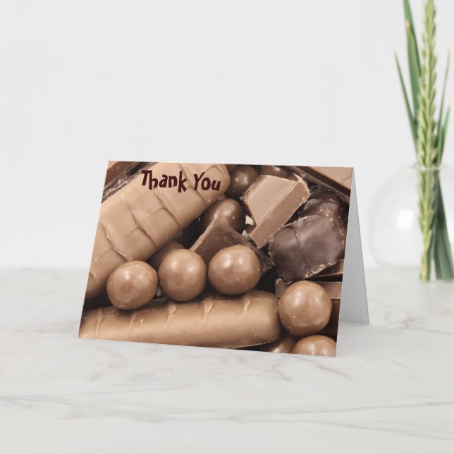 Carte de note Merci au chocolat (Devant)