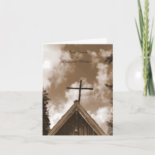 Carte de note Merci aux bénévoles, Vielle église (Devant)