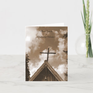 Carte de note Merci aux bénévoles, Vielle église