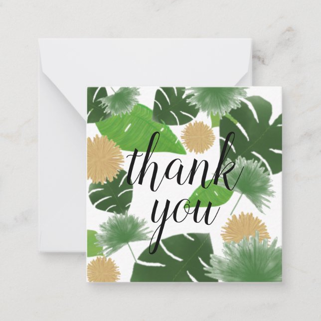 Carte de note Merci pour l'impression Palm (Devant)