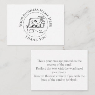 Carte de note Merci Taxi Services