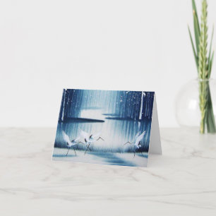 Carte de note Merci Winter Egrets