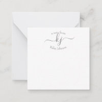 Carte de note minimaliste Gris Blanc 2 Monogrammes