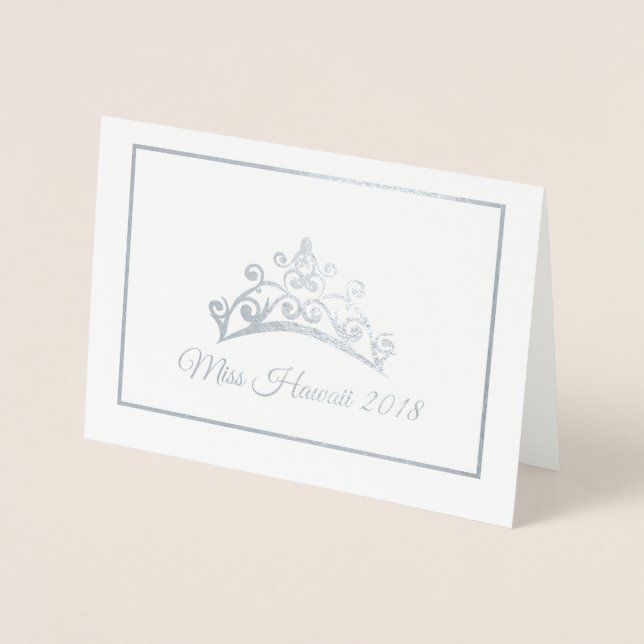 Carte de note Miss America Pageant Silver Foil Tia (Devant)
