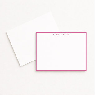 Carte de note moderne à bordure rose fuchsia