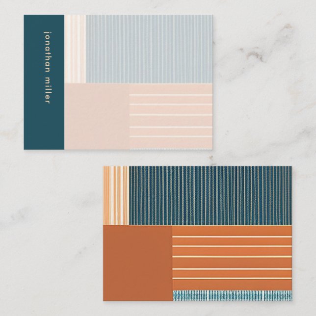 Carte de note Monogramme géométrique moderne (Devant / Derrière)