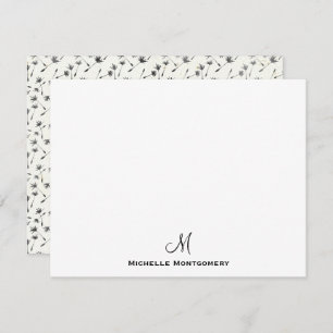 Carte de note Monogramme Simple Script Design Mode