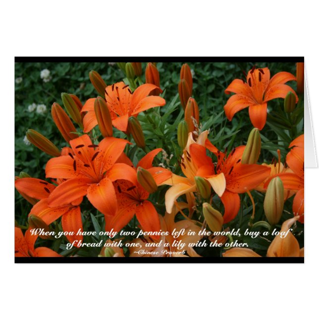 Carte de note motivationnelle Lilies de tigre (Devant Horizontal)