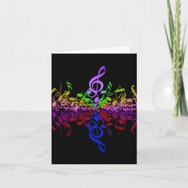 Carte de note musicale Arc-en-ciel non mince mais  (Devant)
