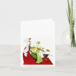 Carte de note nuptiale de rétro de mariage de