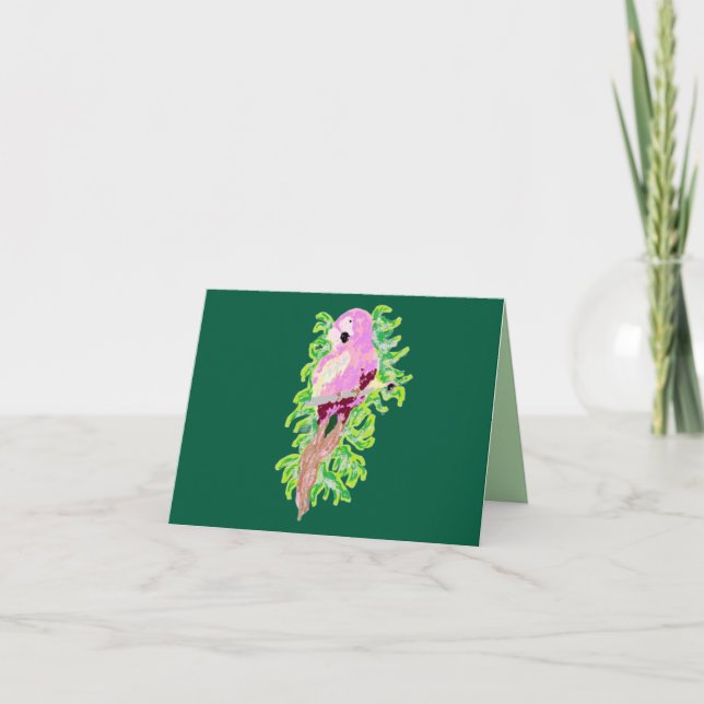 Carte de note Oiseau Exotique . (Devant)