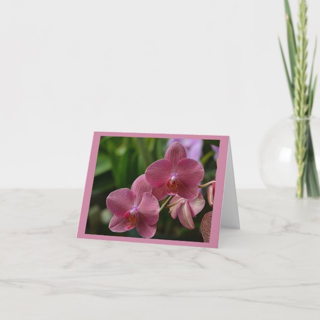 Carte de note Orchidée Rose (Devant)