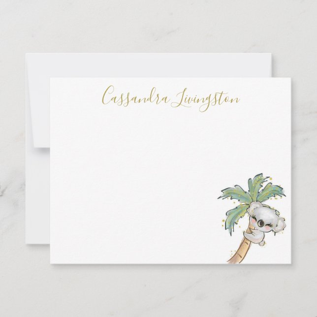 Carte de note Ourson Koala Mignon (Devant)