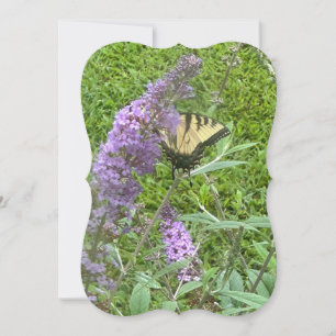 Carte de note papillon jaune
