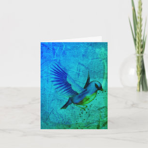 Carte de note personnalisable Bluebird Abstrait Ar