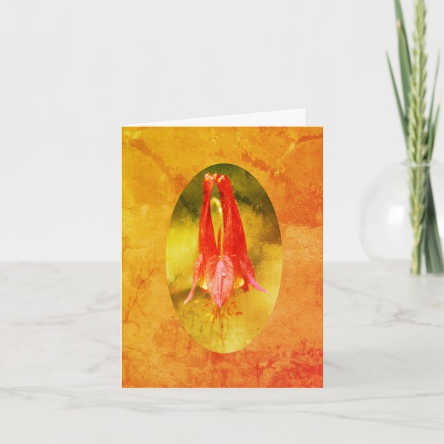 Carte de note personnalisable Columbine Flower Art (Devant)