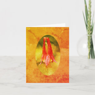 Carte de note personnalisable Columbine Flower Art