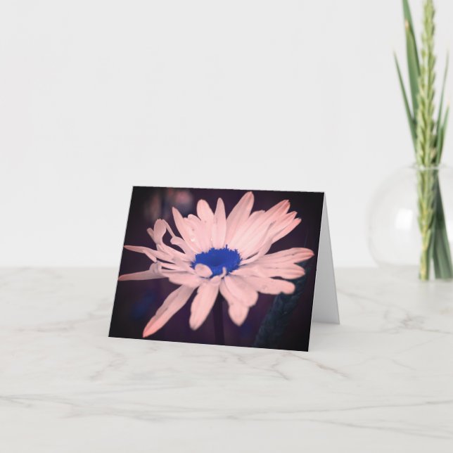 Carte de note personnalisable Daisy Blue Center (Devant)