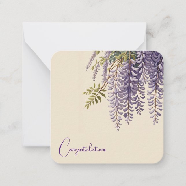 Carte de note personnalisable Wisteria (Devant)