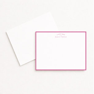 Carte de note personnalisée avec bordure rose mode