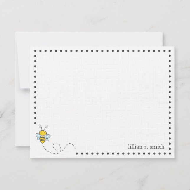 Carte de note personnalisée Bumble Bee (Devant)