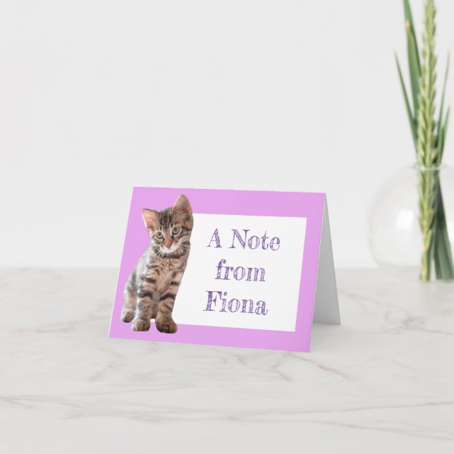 Carte de note personnalisée Cute Tabby Chat Kitten (Devant)