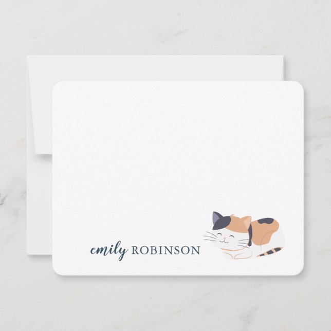 Carte de note personnalisée de chat mignon (Devant)