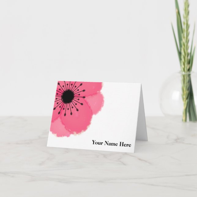 Carte de note personnalisée en français rose chaud (Devant)