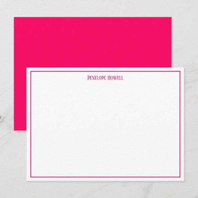 Carte de note personnalisée en gras rouge et blanc (Devant / Derrière)