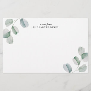 Carte de note personnalisée Eucalyptus