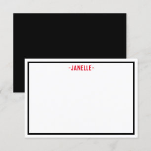 Carte de note personnalisée noire, blanche et roug