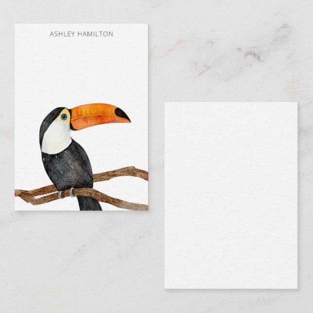 Carte de note personnalisée pour oiseaux tropicaux (Devant / Derrière)