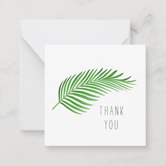 Carte de note personnalisée simple Merci feuille d (Devant)