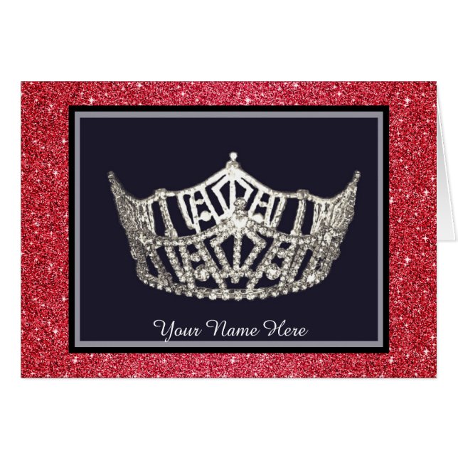 Carte de note personnalisée style Miss America (Devant Horizontal)